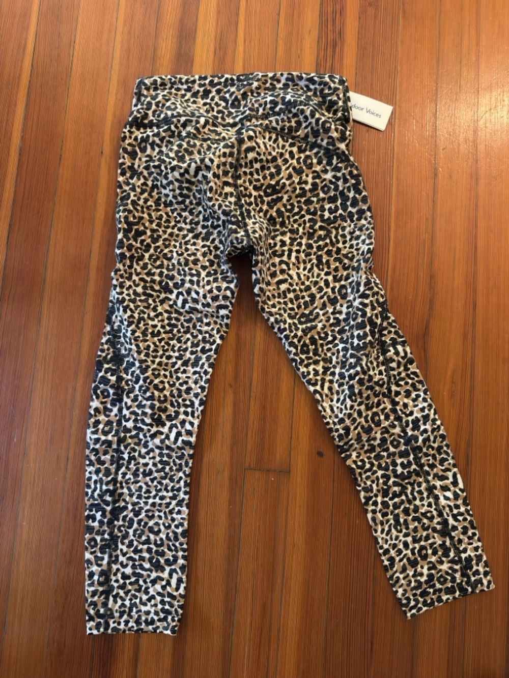 Outdoor Voices Leopard-Print leggings in Black & Tan